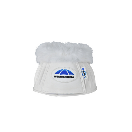 Weatherbeeta Tough-Tec Prime Fleece Trim Rubber Bell Boots #colour_white-white