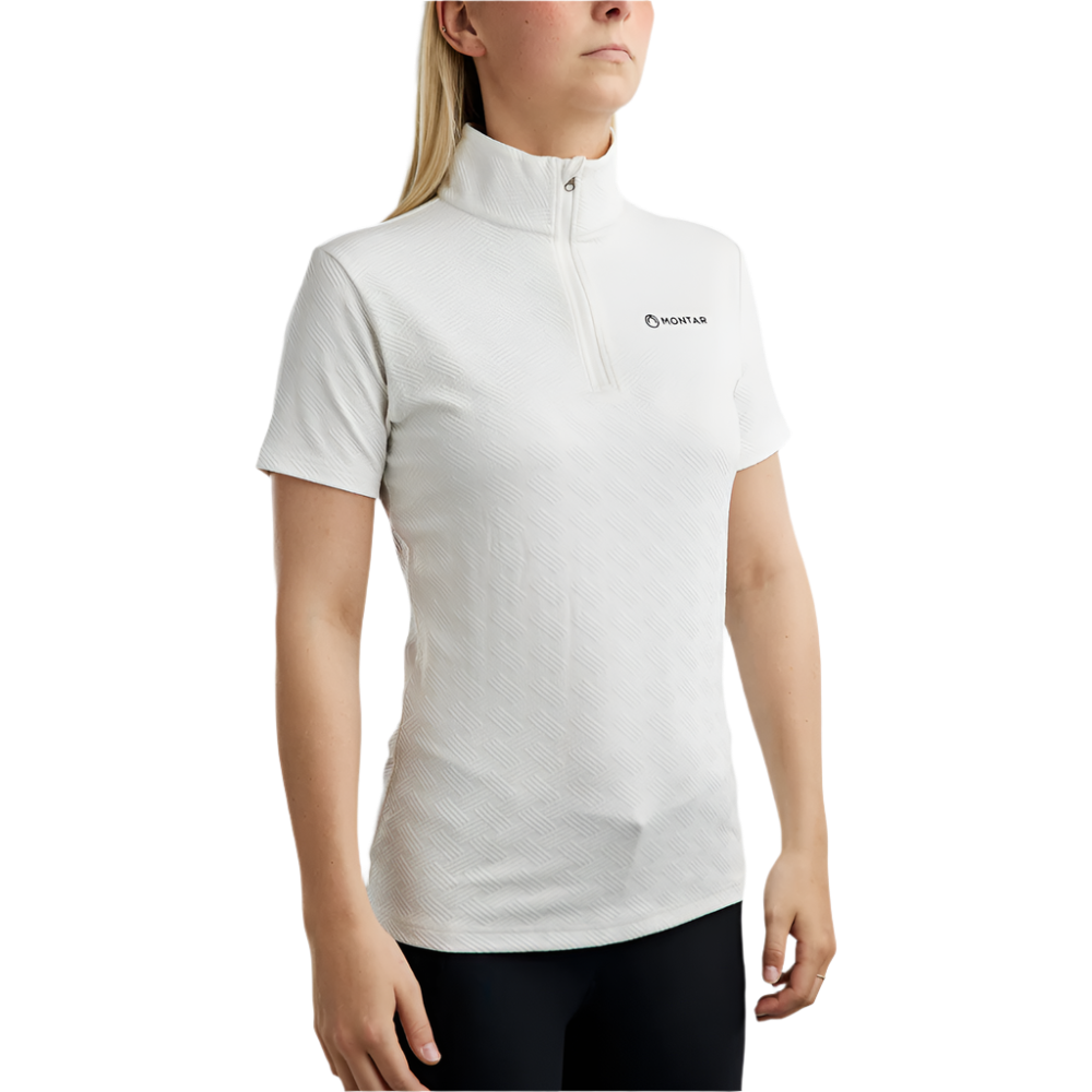 Montar MoCilia Refined Short Sleeved Jacquard Training Shirt #colour_white