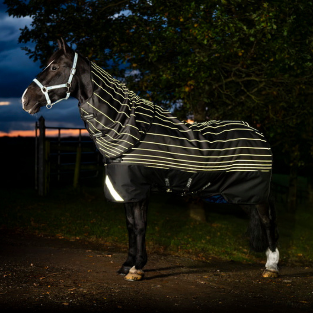 Horseware Ireland Amigo 1200D FieldSafe Reflectech Plus 50g Turnout Rug #colour_black-reflective-black