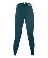 HKM Ladies Silicone Knee Patch Breeches -Livigno- #colour_deep-green