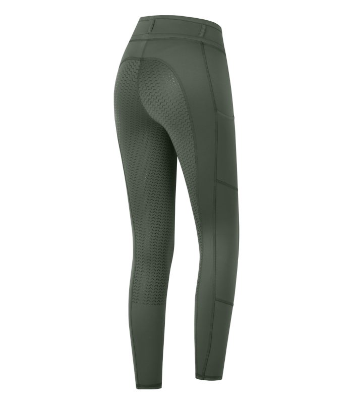 E.L.T Ella Children's Riding Thermal Leggings #colour_dark-olive