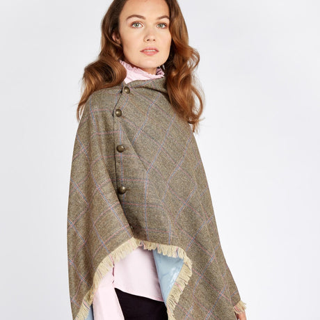 Dubarry Womens Hazelwood Tweed Poncho #colour_woodrose