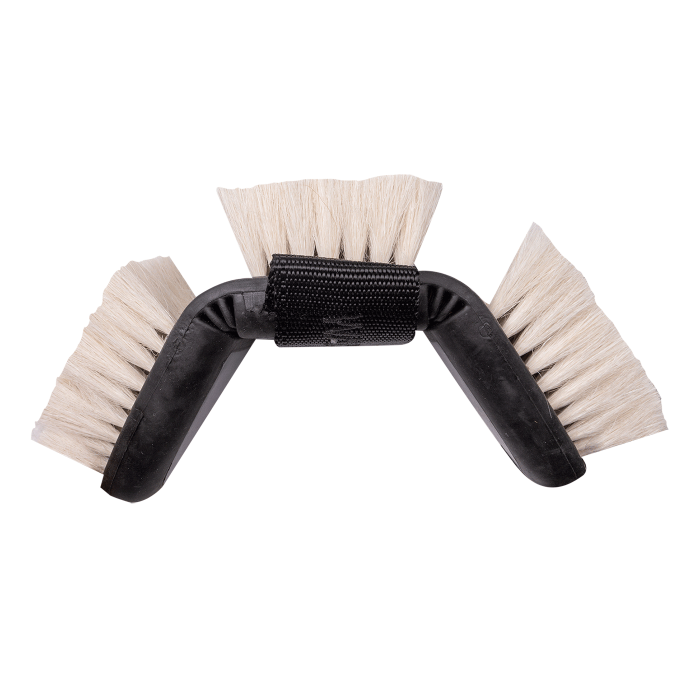 Waldhausen Flex Cuddle Brush with Goat's Bristles #colour_schwarz-grau