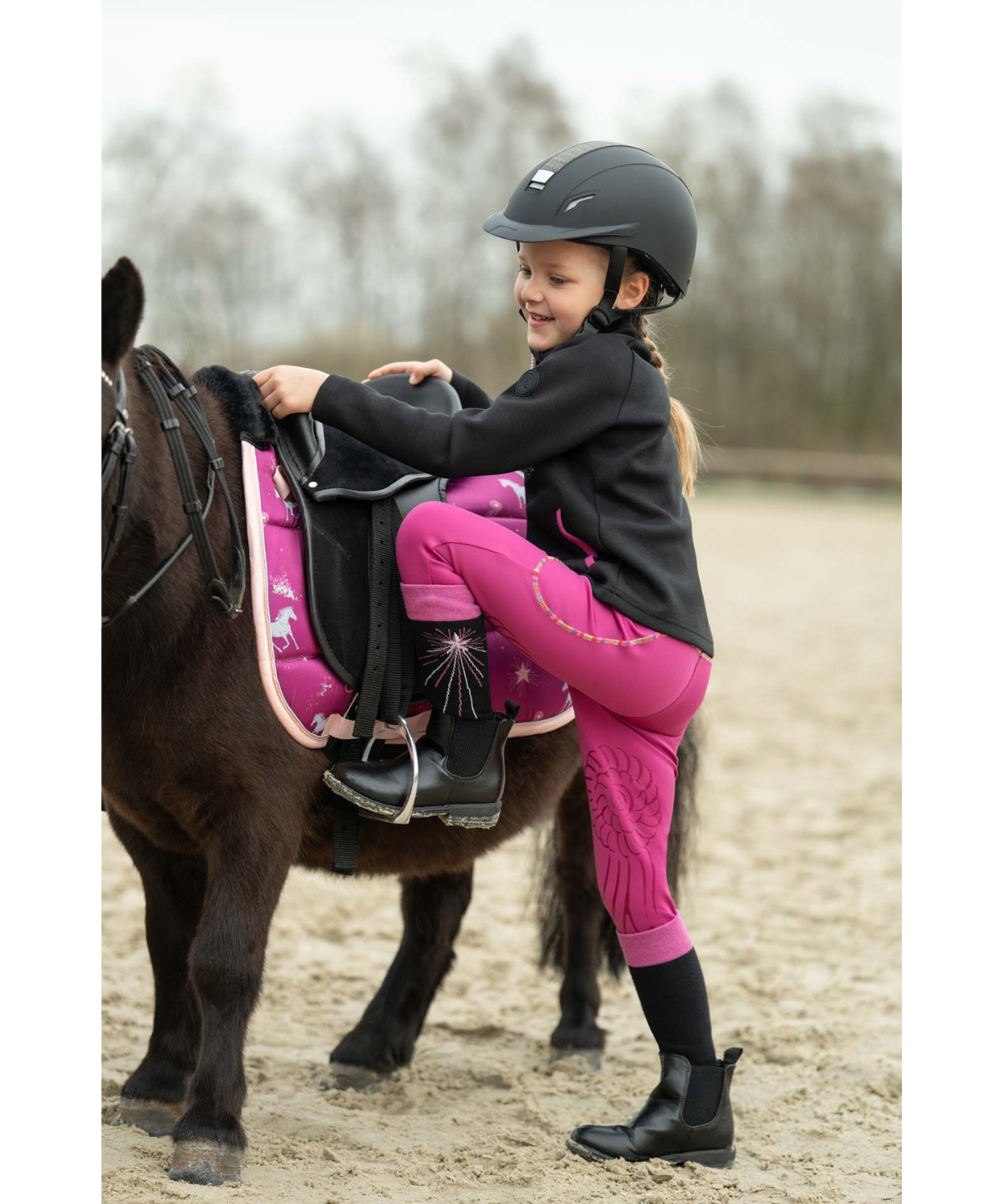 HKM Riding Socks -Polly- #colour_black