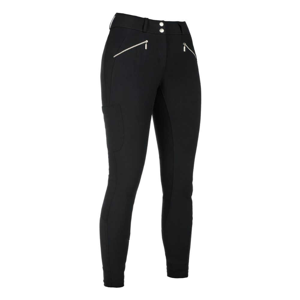 HKM Women's Alos Full Seat Riding Breeches -Lia High Waist- #colour_black