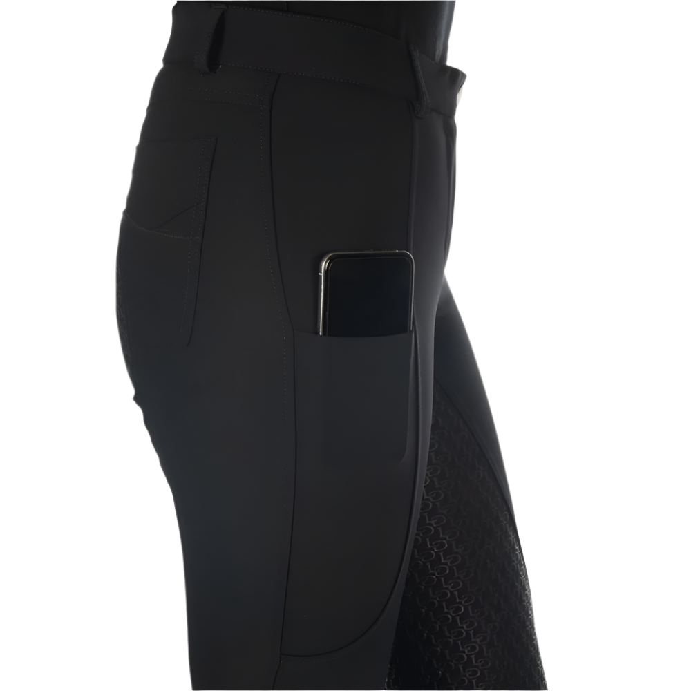 HKM Children's Silicone Full Seat Riding Breeches -Amalfi- #colour_black