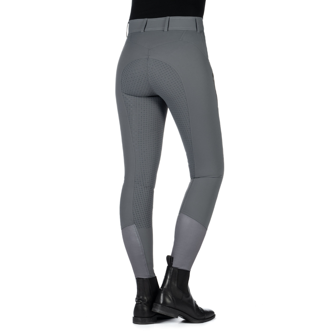 HKM Women's Silicone Full Seat Riding Breeches -Ari Mid Rise- #colour_grey