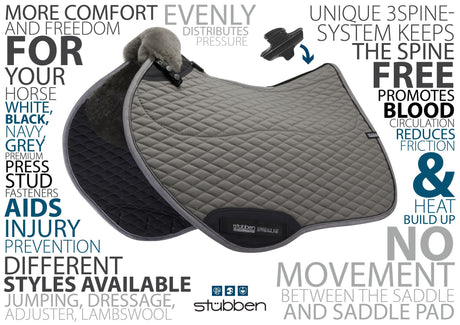 Stubben Streamline Lambswool Close Contact Jumping Pad #colour_grey