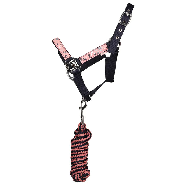 Pony Passion Head Collar & Lead Rope Set by Little Rider #colour_navy-blush