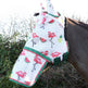 Hy Equestrian Flamingo Fly Mask with Ears and Detachable Nose #colour_green-white-pink