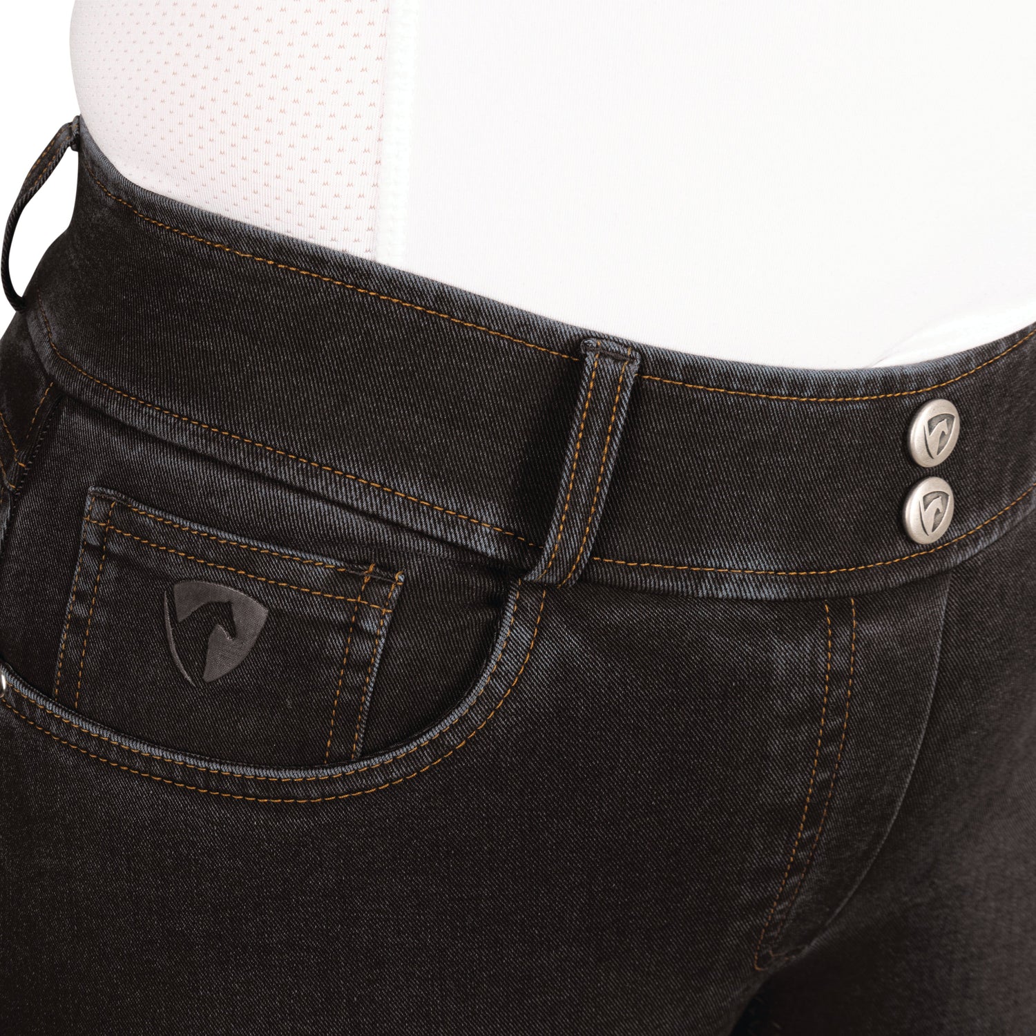 Hy Equestrian Elevate Style Denim Breeches #colour_black