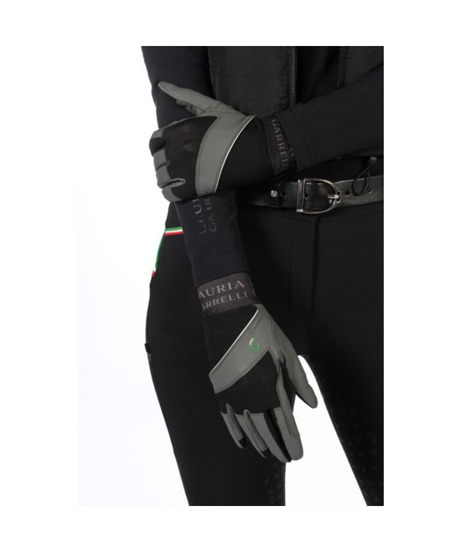 HKM Riding Gloves -Livigno- #colour_black-grey