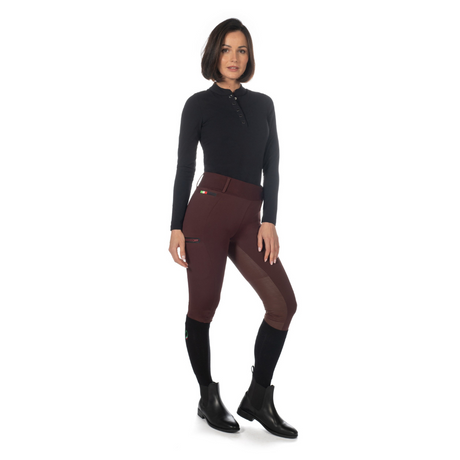 HKM Women's Silicone Full Seat Riding Tights -Livigno- #colour_bordeaux