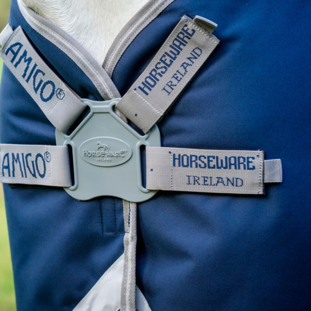 Horseware Ireland Amigo 1200D FieldSafe Plus 250g Turnout Rug Turnout Rug #colour_navy-titanium-grey-silver