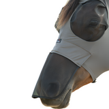 HKM Anti-Fly Mask -Elastic- with Nose #colour_mud-grey