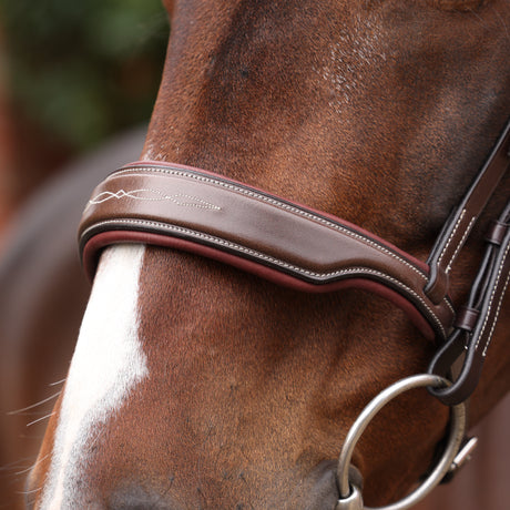 Shires Velociti LUSSO Opus 180M Dressage Cavesson Bridle #colour_havana