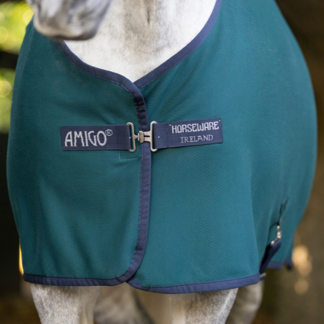 Horseware Ireland Amigo Jersey Cooler #colour_dynasty green-navy-silver
