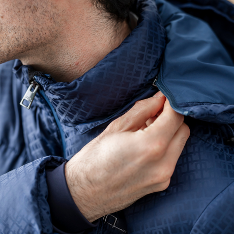 Alessandro Albanese Men's Quilo Monogram Puffer Coat #colour_core-navy