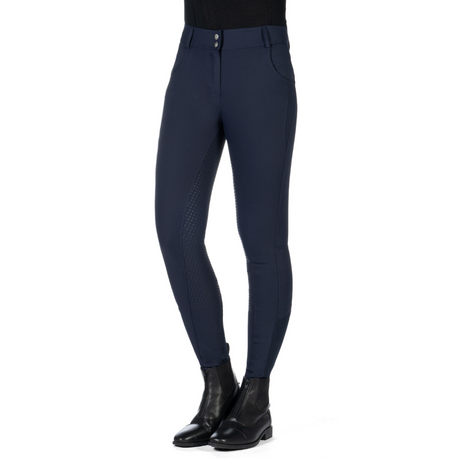 HKM Women's Silicone Full Seat Riding Breeches -Ari Mid Rise- #colour_deep-blue