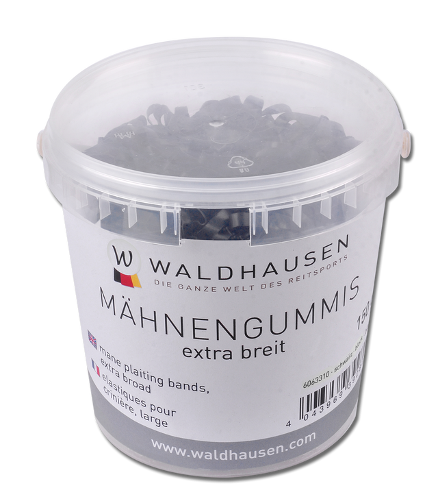 Waldhausen Extra Wide Rubber Plaiting Bands #colour_black