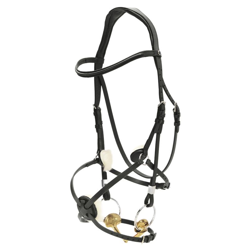 Stubben 2700 Pro-Jump Mexican Noseband Snaffle Bridle #colour_black-black