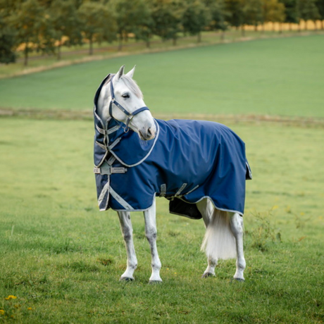 Horseware Ireland Amigo 1200D FieldSafe Plus 250g Turnout Rug Turnout Rug #colour_navy-titanium-grey-silver