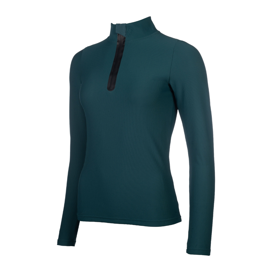 HKM Women's Functional Shirt -Livigno Ribbed- #colour_deep-green