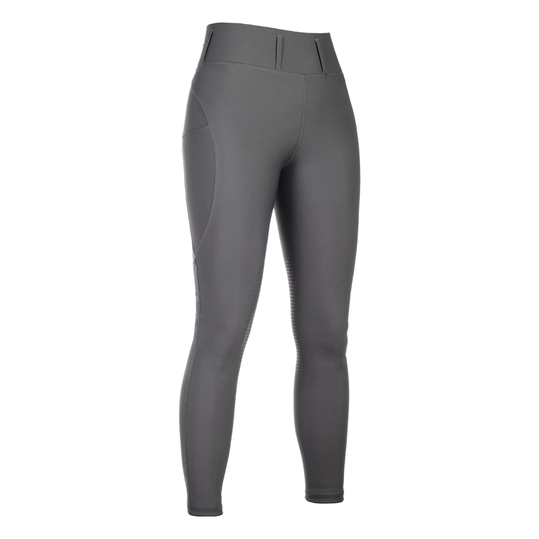 HKM Women's Silicone Knee Patch Riding Leggings -Jil High Waist- #colour_grey