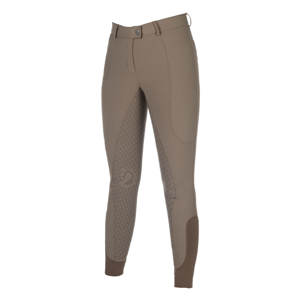 HKM Ladies Silicone Full Seat Riding Breeches -Amalfi- #colour_taupe