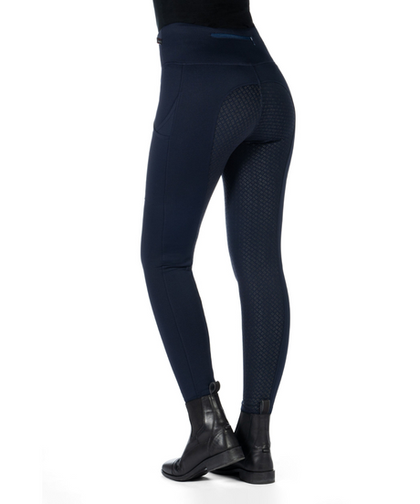 HKM Children's Silicone Full Seat Riding Tights -Cosy II- Style #colour_deep-blue