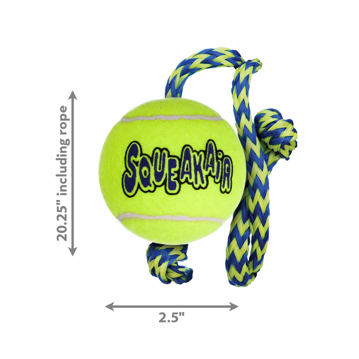 Kong Squeakair Ball C/Wロープ