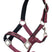 HKM Head Collar Set With Snap Hook -Crystal- Soft Padded #colour_dark-red-black