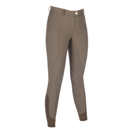 HKM Children's Silicone Full Seat Riding Breeches -Amalfi- #colour_taupe