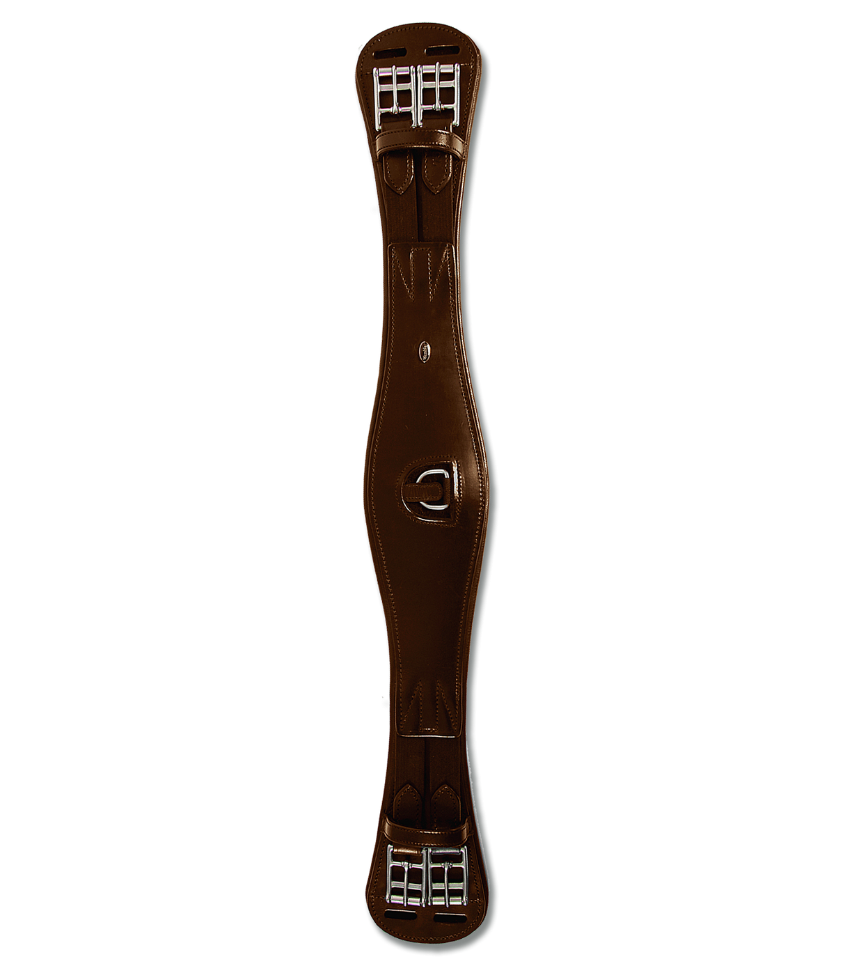 Waldhausen X-Line Leather Short Girth with Ring #colour_brown