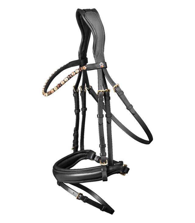 Waldhausen X-Line Goldheart Bridle #colour_black