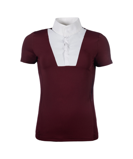 HKM Women's Short Sleeve Competition Shirt -Virginia- #colour_bordeaux