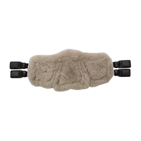 Stubben Equi-Soft® Short Saddle Girth with Cover - Black #colour_lambskin-beige-brown