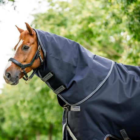 Horseware Ireland Rambo Supreme Hood 250g #colour_navy-thunderstorm-grey-silver