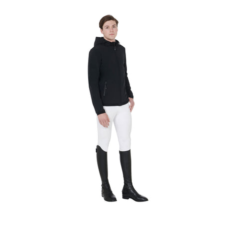 Equestro Men's Slim Fit Softshell Jacket With Internal Fleece #colour_black