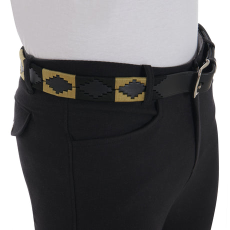 Leather belt with southwest patterm