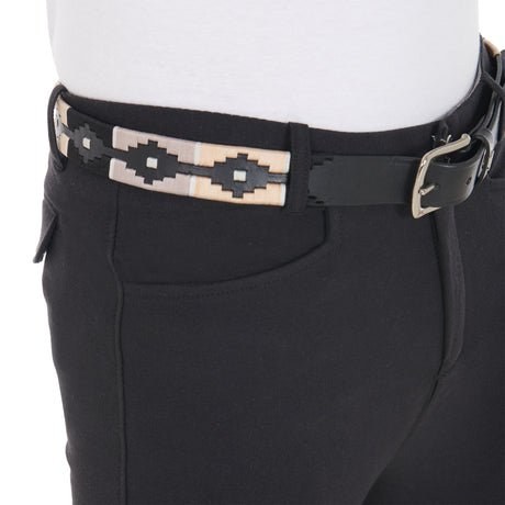 Leather belt with southwest patterm