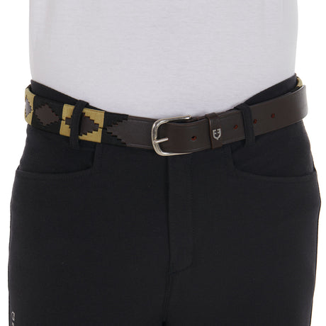 Leather belt with southwest patterm