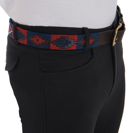 Leather belt with southwest patterm