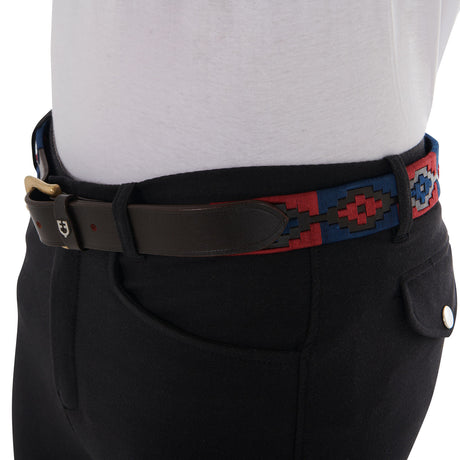Leather belt with southwest patterm
