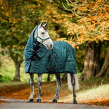 Horseware Ireland Amigo Ripstop Insulator Stable Hood 100g #colour_dynasty-green-navy-silver
