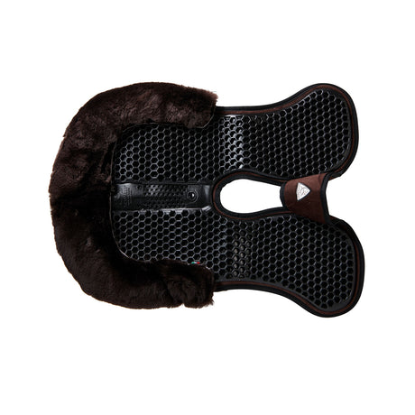 Acavallo Pad SP WFS Suede Rear Sheepskin Hexagonal Gel Flat #colour_brown-brown