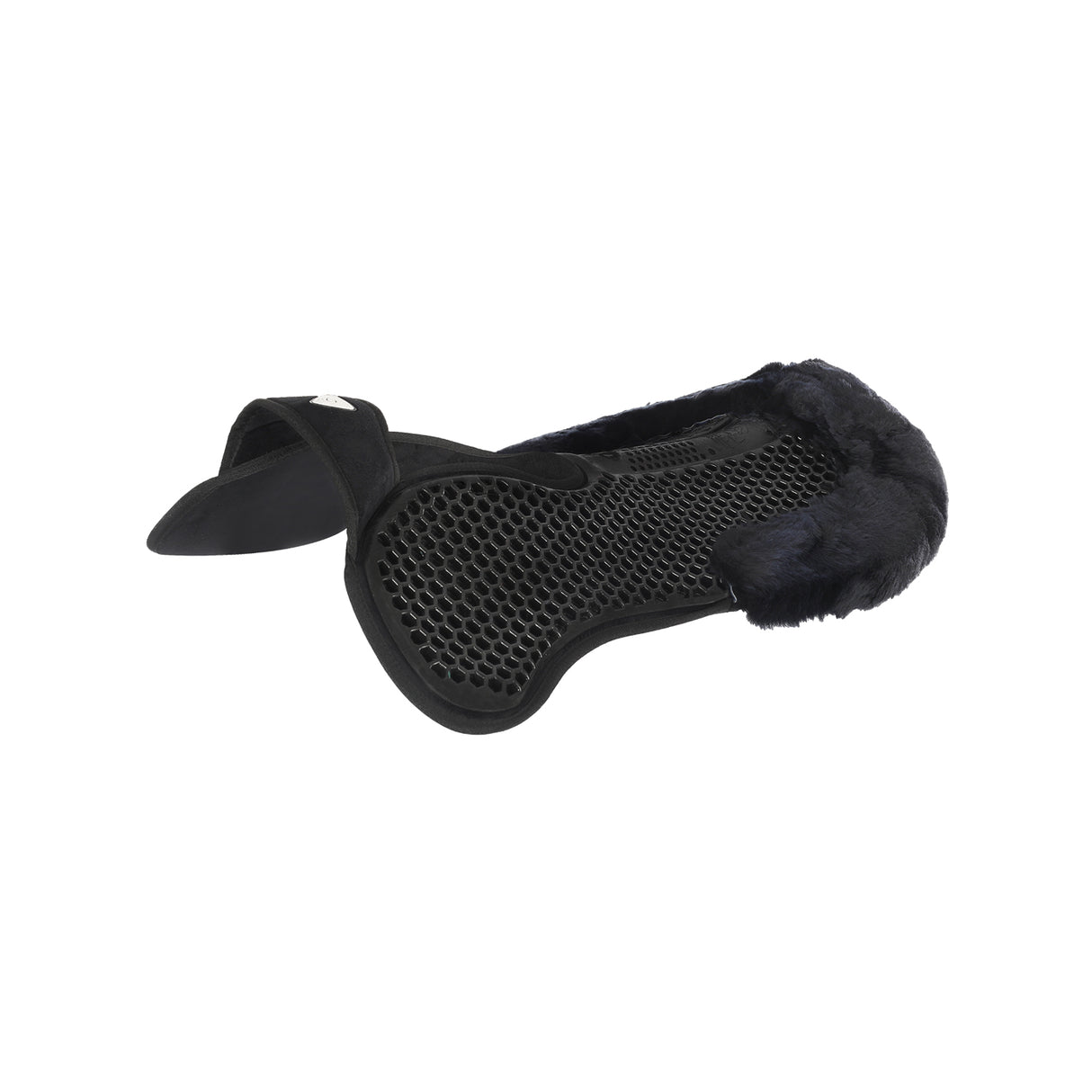 Acavallo Pad SP WFS Suede Rear Sheepskin Hexagonal Gel Flat #colour_black-black