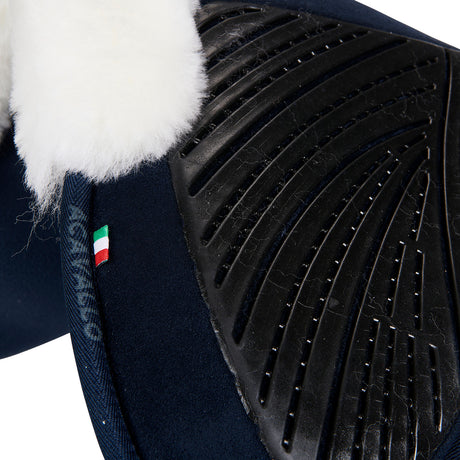 Acavallo Pad Mf-S Jccs-S Cw-Cs Suede Cut-Out Sheepskin Gel Grip Flat
#colour_blue-white