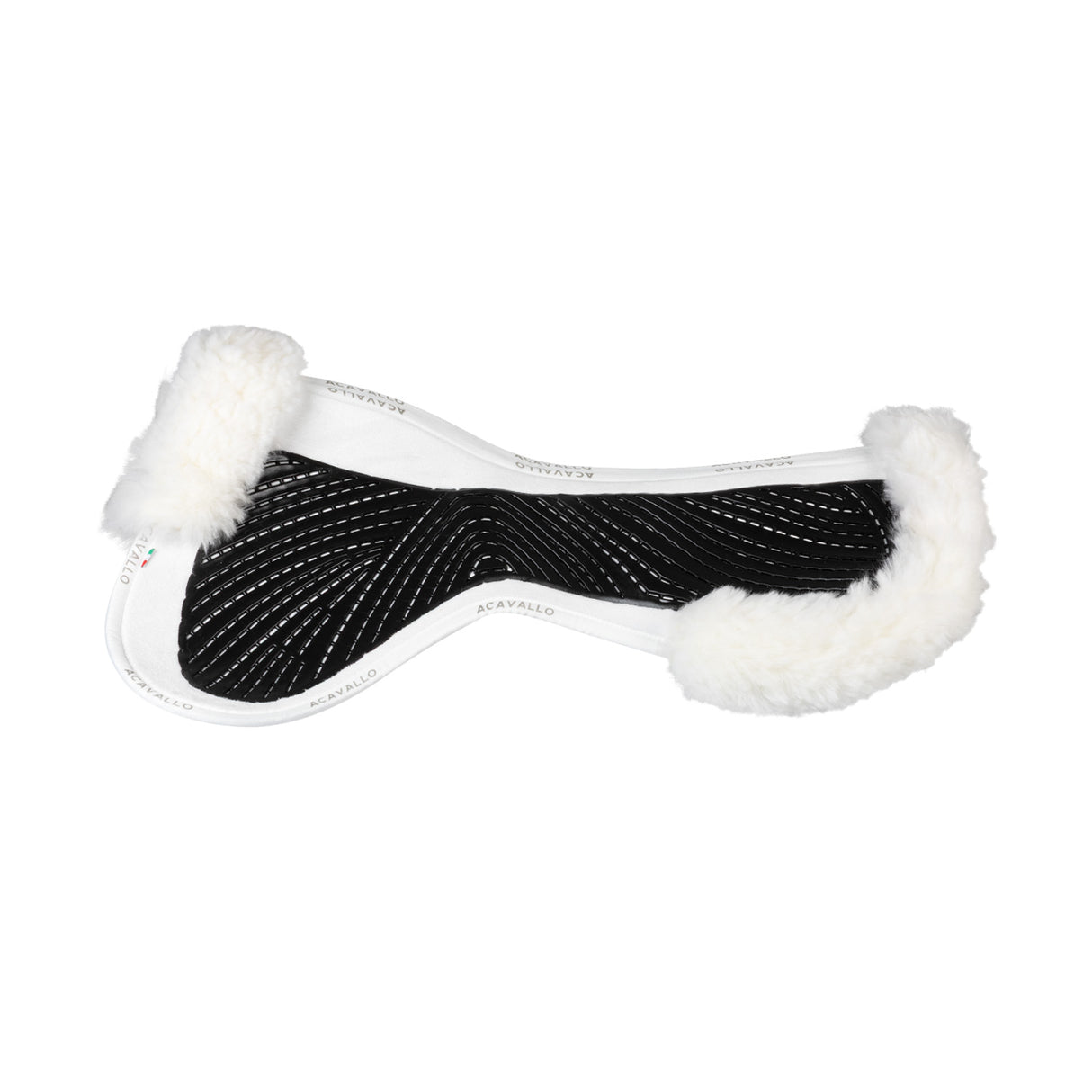 Acavallo Pad SP JCCS CW-CS Suede Cut-Out Sheepskin Twin Sided Gel Flat #colour_white-white