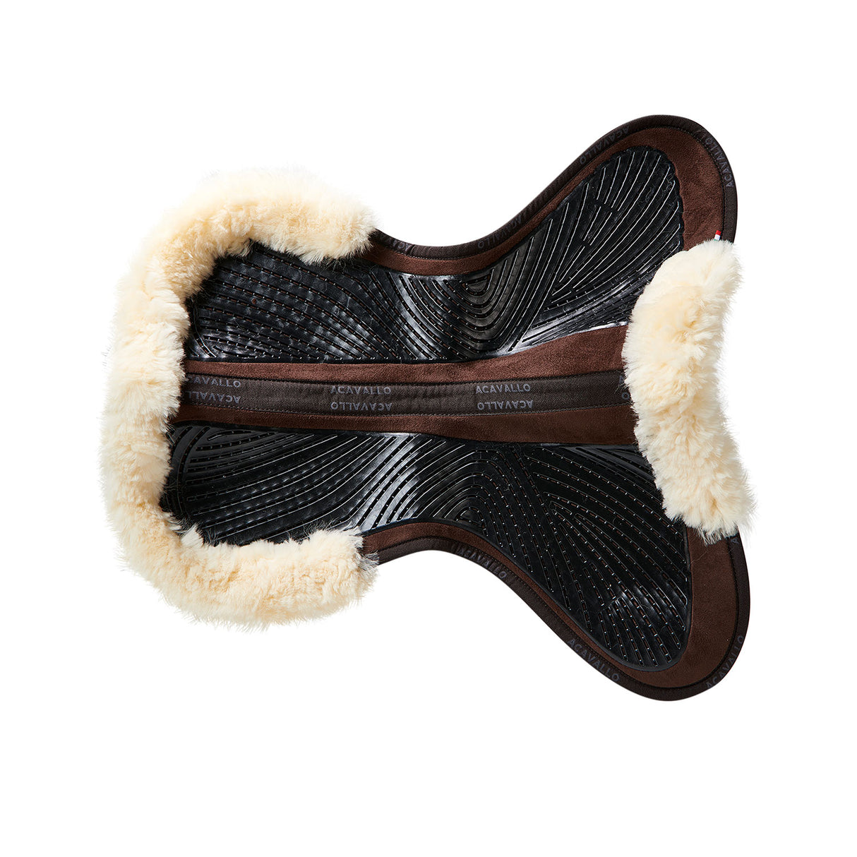 Acavallo Pad SP JCCS CW-CS Suede Cut-Out Sheepskin Twin Sided Gel Flat #colour_brown-natural